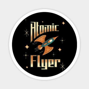 Atomic Flyer Retro Rocket Spaceship Magnet